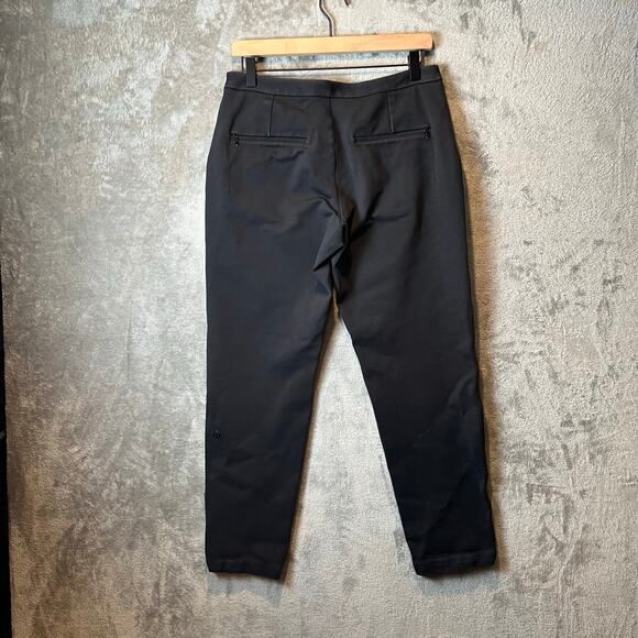 Lululemon Black City Trek Ponte Trousers Size 8 Career Work‎ Office Medium Rise - Picture 1 of 6